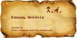 Kassay Antónia névjegykártya